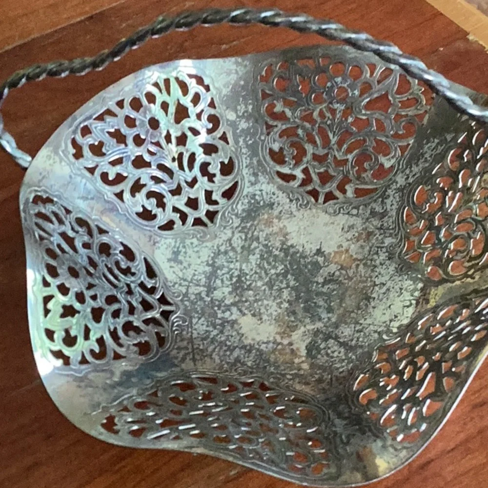 ⚜️ Silver ORNATE TIERED TRAYS with AGED PATINA